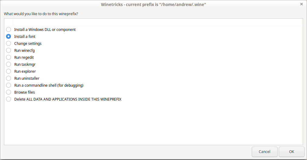 Install Windows Fonts in Wine