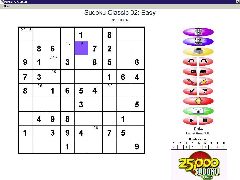 25,000 Sudoku Puzzles
