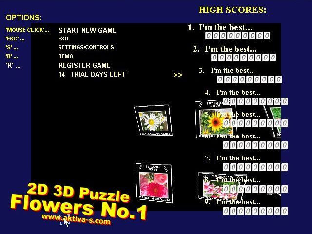 2D 3D Puzzle Flowers No1