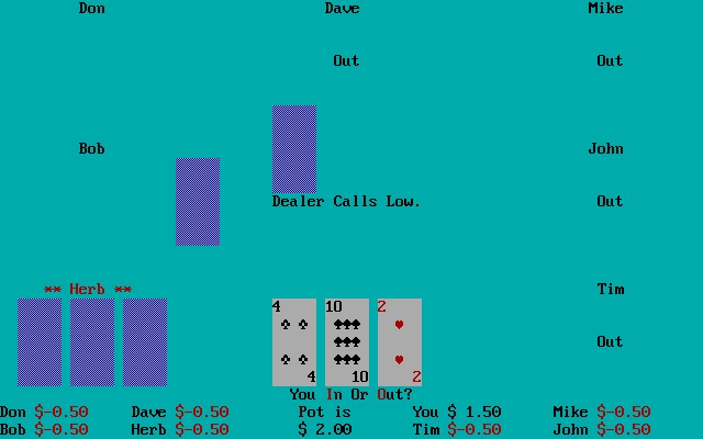 3 Card High Low Poker