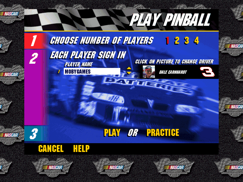 3-D Ultra NASCAR Pinball