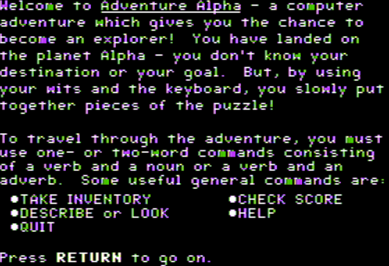 Adventure Alpha