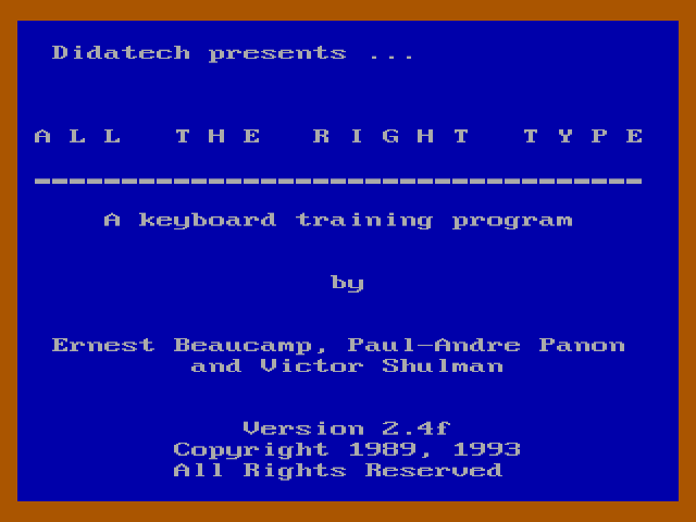 All The Right Type