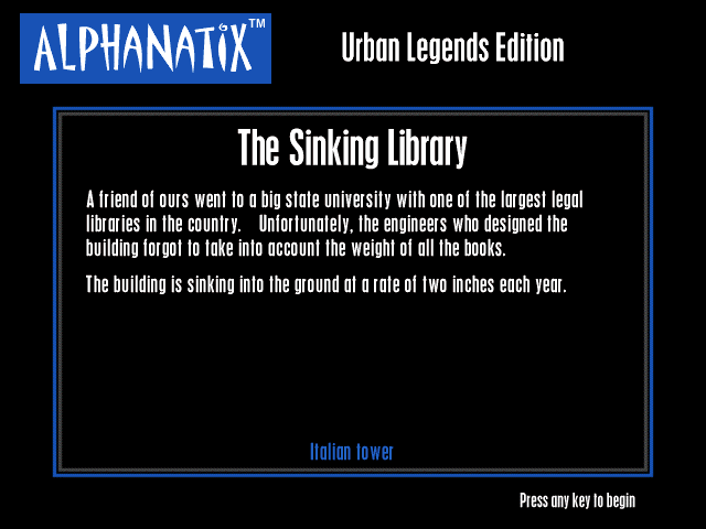 AlphaNatix: Urban Legends Edition