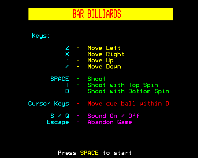 Bar Billiards