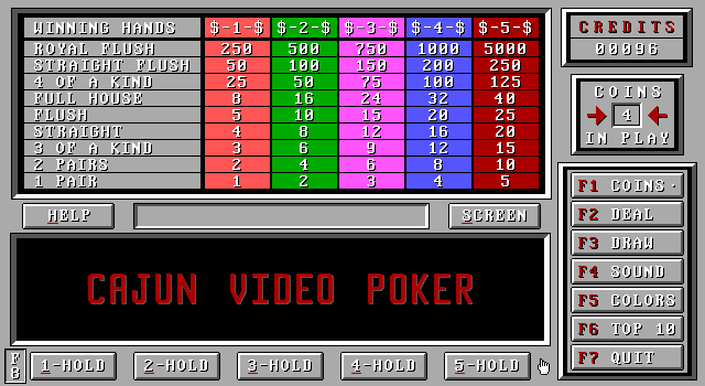 Cajun Video Poker