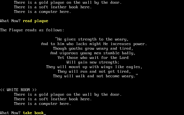Christian Text Adventure #1