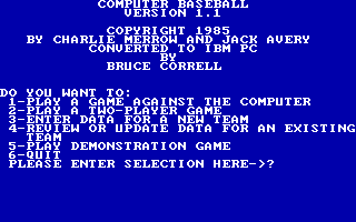 Computer Baseball