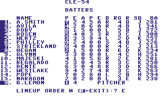 Computer Statis Pro Baseball