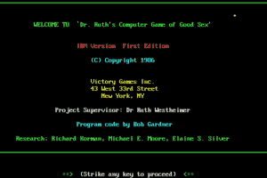 Dr. Ruth's Computer Game of Good Sex