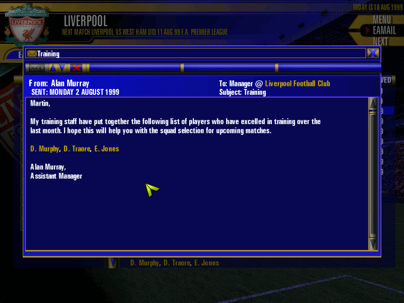 The F.A. Premier League Football Manager 2000
