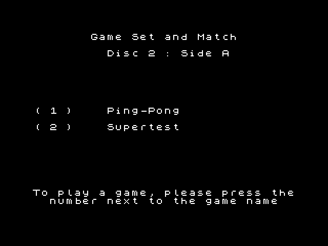 Game Set and Match