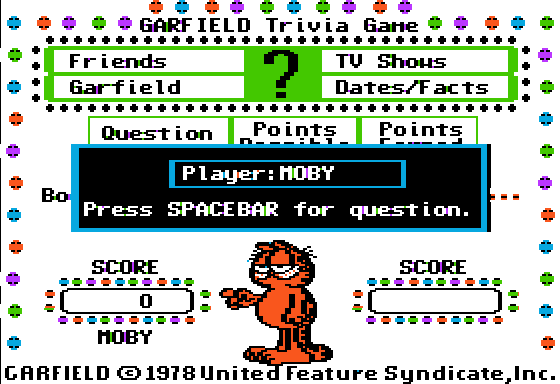 Garfield Trivia Game