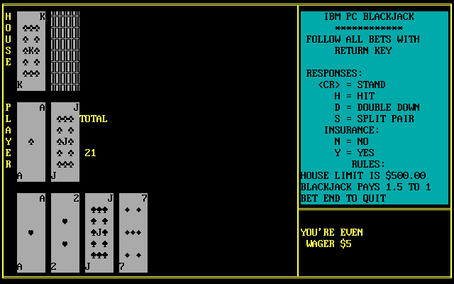 IBM PC Blackjack