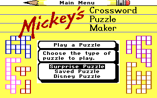 Mickey's Crossword Puzzle Maker
