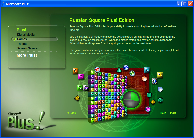 Microsoft Plus! for Windows XP (included games)