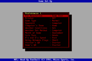 NFL Pro League Football: New 1991 Version