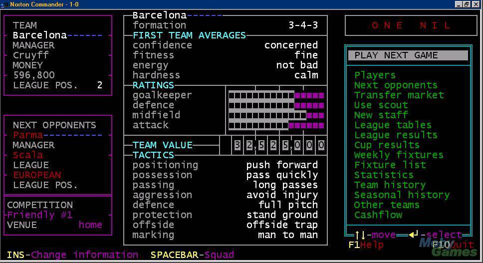 One-Nil Soccer Manager