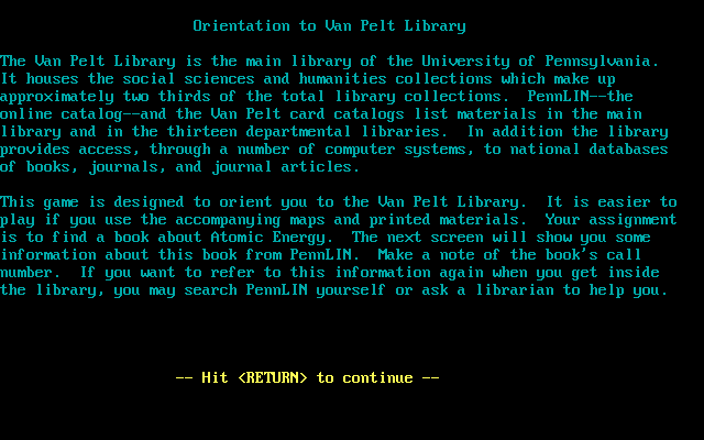 Orientation to The Van Pelt Library