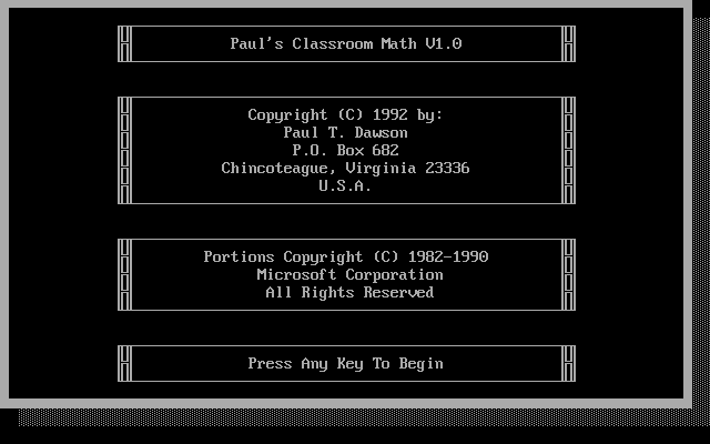 Paul's Classroom Math