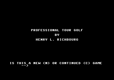 Professional Tour Golf