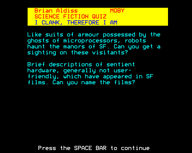 Science Fiction Quiz