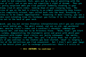 Tark Simmons, Priestess of the First Church, in her battle against the Demon of Dark Desire