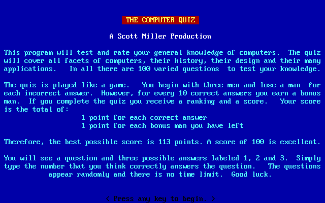The Computer Quiz