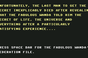 The Fabulous Wanda and the Secret of Life, the Universe, and Everything