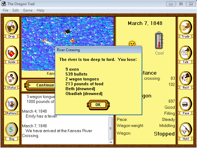 The Oregon Trail 1.2 for Windows