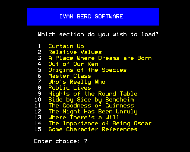 Theatre Quiz