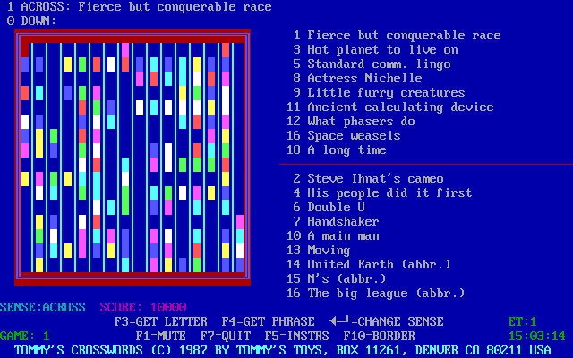 Tommy's Crosswords
