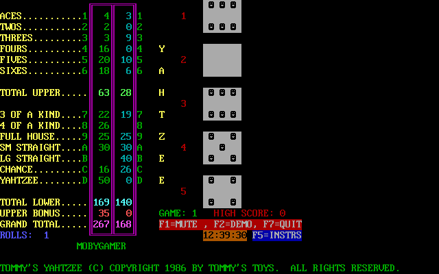 Tommy's Yahtzee