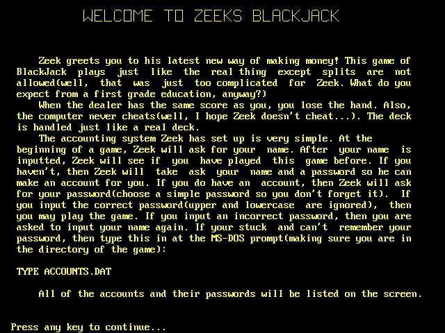 Zeek's BlackJack