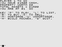 ZX81 Monopoly